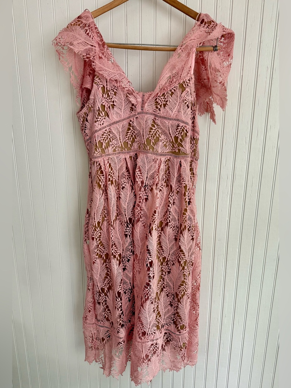 Motherhood Maternity Dusty Pink Lace Maternity Dress Size S Dress